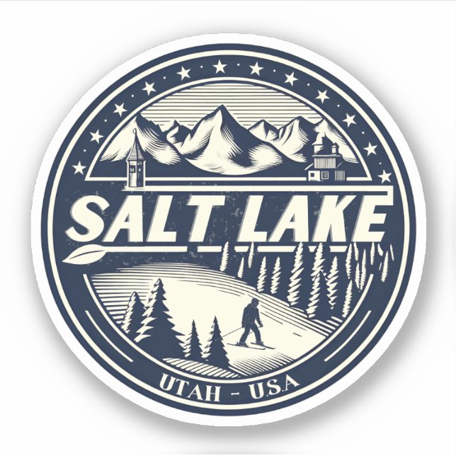 Salt Lake City Ski Resorts Utah skking gifts Sticker (Front)