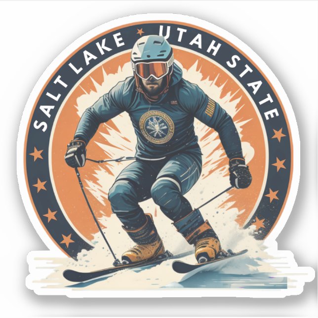 Salt lake city skiing resorts Utah Sticker (Front)