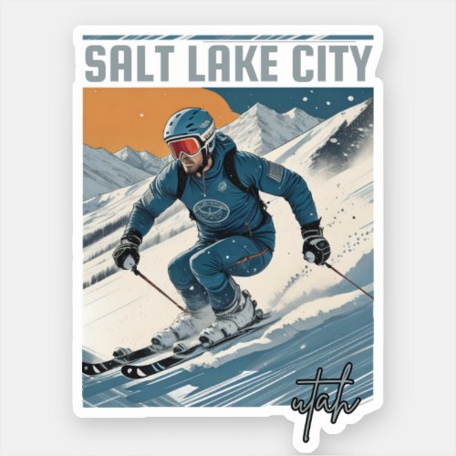 Salt lake city skiing resorts Utah Sticker