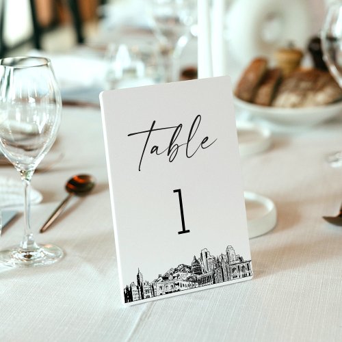 Salt Lake City Skyline Table Number 35x5 Card