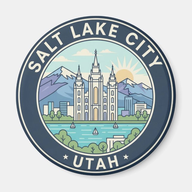 Salt Lake City Skyline Utah Magnet (Front)