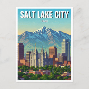 Salt Lake City Skyline Utah Postcard