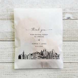 Salt Lake City Skyline Wedding Thank You  Favor Bag