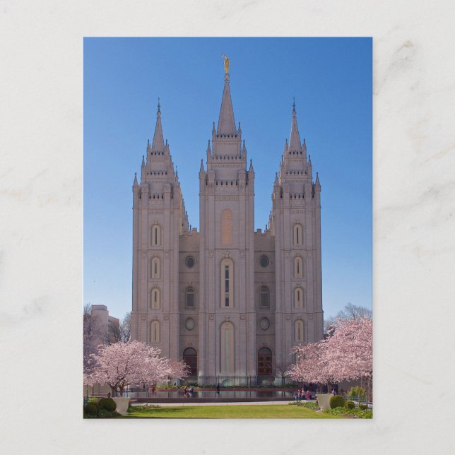 Salt Lake City Temple in Spring. Postcard (Front)