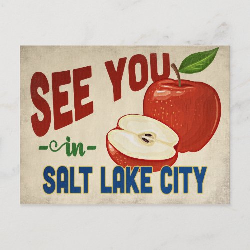 Salt Lake City Utah Apple _ Vintage Travel Postcard