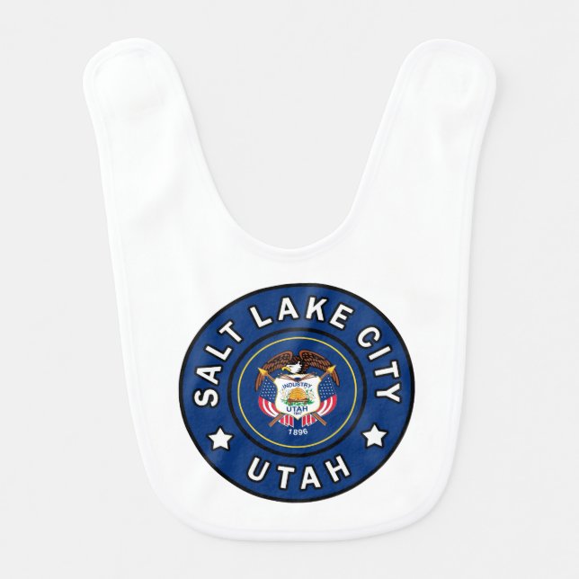 Salt Lake City Utah Baby Bib (Front)