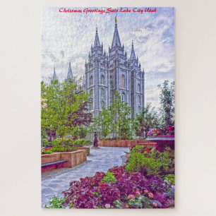 Salt Lake City Utah. Christmas Greetings Jigsaw Puzzle