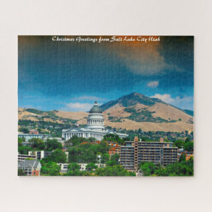 Salt Lake City Utah. Christmas Greetings Jigsaw Puzzle