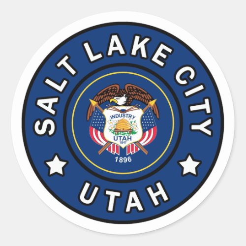 Salt Lake City Utah Classic Round Sticker