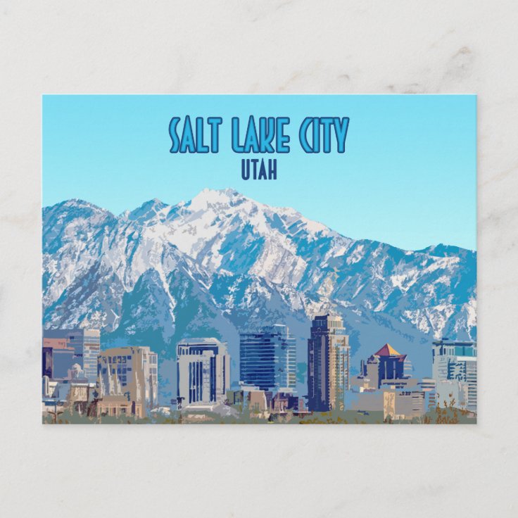 Salt Lake City Utah Downtown Vintage Postcard Zazzle