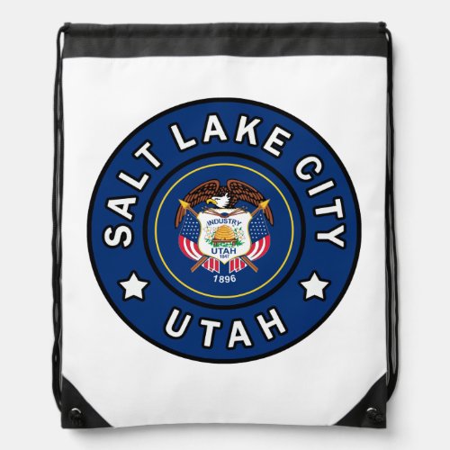 Salt Lake City Utah Drawstring Bag