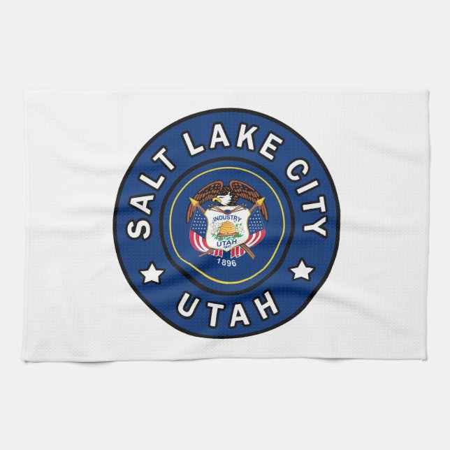 Salt Lake City Utah Kitchen Towel (Horizontal)