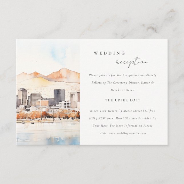 Salt Lake City Utah Landscape Wedding Reception Enclosure Card (Front)
