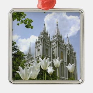Salt Lake City, Utah, Mormon Temple Metal Ornament
