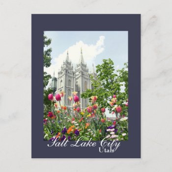 Salt Lake City  Utah Mormon Temple Postcard by cshphotos at Zazzle