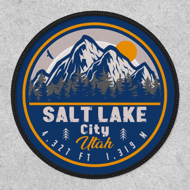 Salt Lake City Utah Retro Sunset Souvenirs 60s Patch (Front)