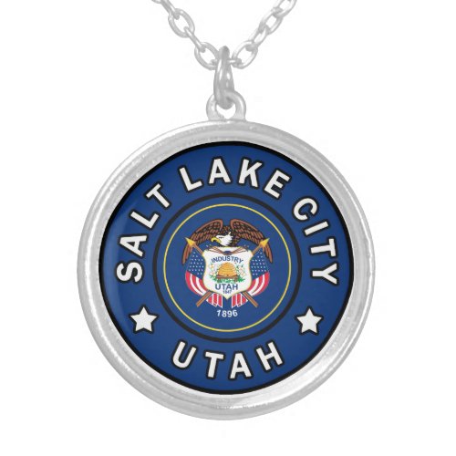 Salt Lake City Utah Silver Plated Necklace