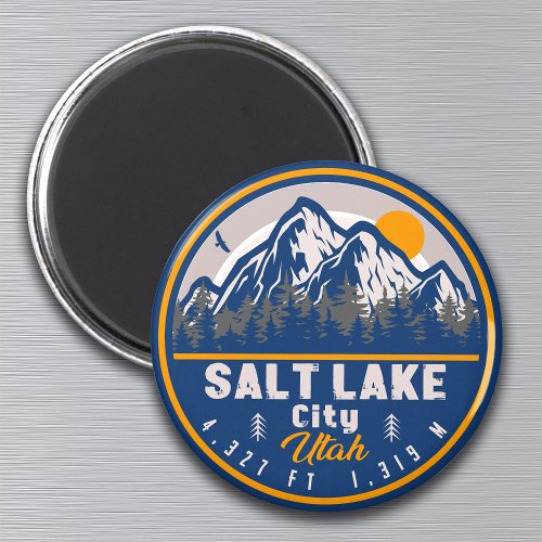 Salt Lake City Utah Ski Souvenir Retro Vintage 80s Magnet