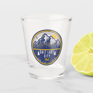 Salt Lake City Utah Ski Souvenir Retro Vintage 80s Shot Glass