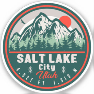 Salt Lake City Utah Ski Souvenir Retro Vintage 80s Sticker