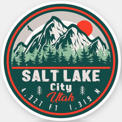 Salt Lake City Utah Ski Souvenir Retro Vintage 80s Sticker