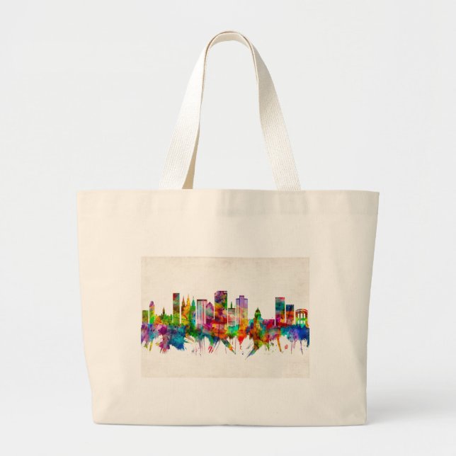Salt Lake City Utah Skyline Large Tote Bag (Front)