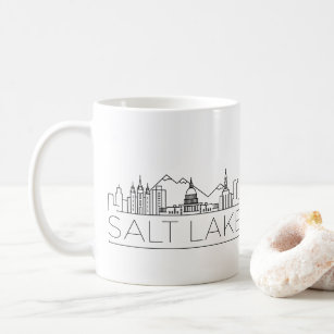 Salt Lake City, Utah Stylized Skyline Coffee Mug