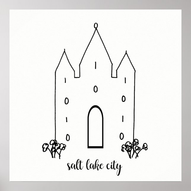 salt lake city utah temple simple modern poster (Front)
