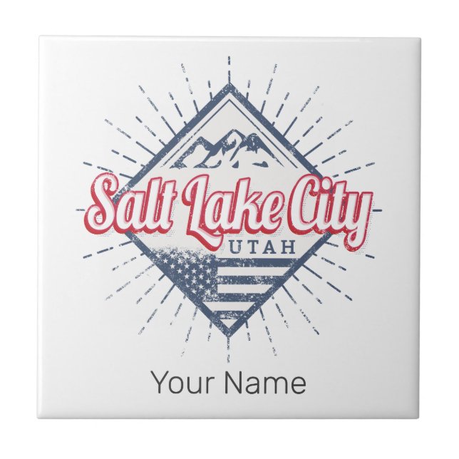 Salt Lake City Utah United States Mountains USA Ceramic Tile (Front)