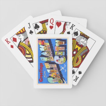 Salt Lake City Utah Vintage Large Letter Postcard Playing Cards by AmericanTravelogue at Zazzle