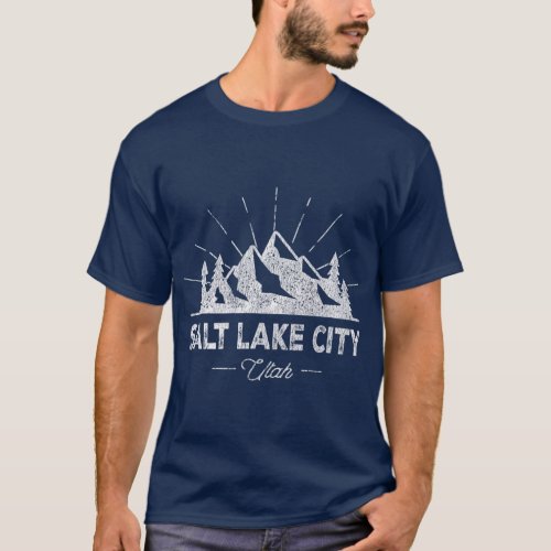 Salt Lake City Utah  Vintage SLC UT Hiking Retro T_Shirt