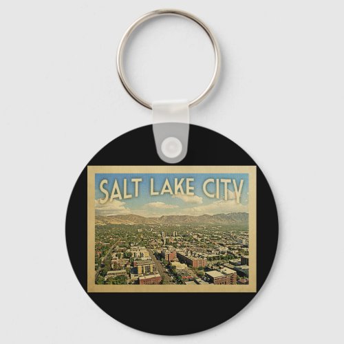 Salt Lake City Utah Vintage Travel Keychain