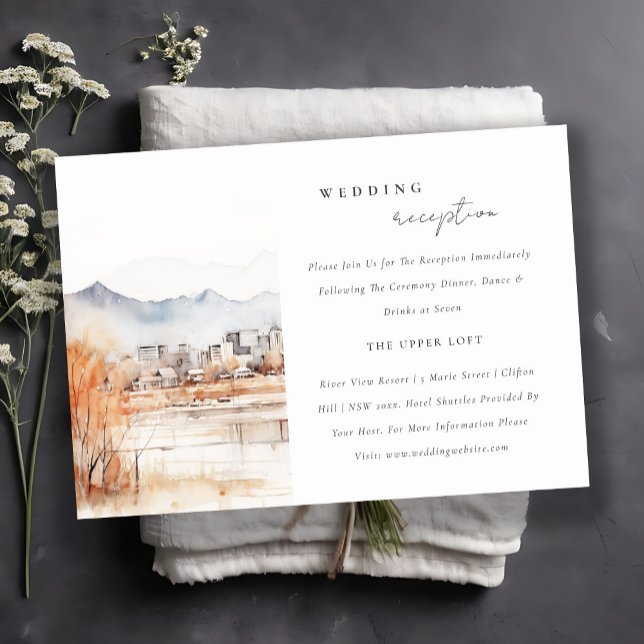 Salt Lake City Utah Watercolor Wedding Reception Enclosure Card (Creator Uploaded)