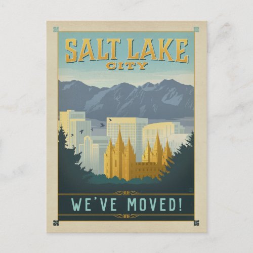 Salt Lake City Utah  Weve Moved Invitation Postcard