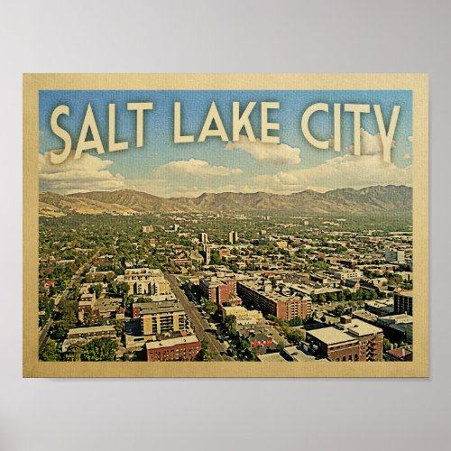 Salt Lake City Vintage Travel Poster