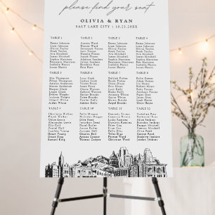 Salt Lake City Wedding Seating 12 Tables 24x36 Foam Board