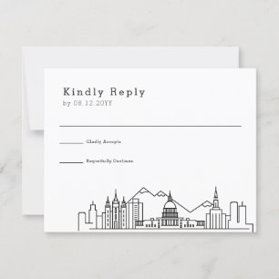Salt Lake City Wedding Stylized Skyline RSVP