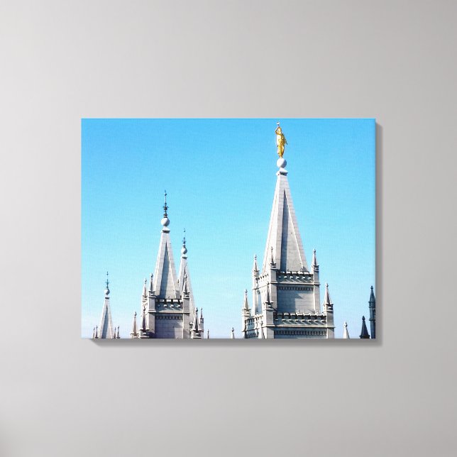 salt lake temple angel moroni lds mormon canvas print (Front)