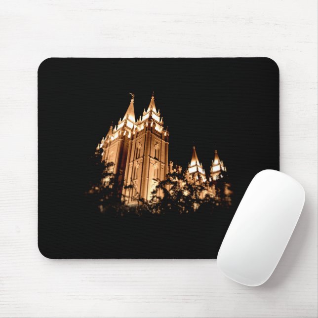 Salt Lake Temple at Night Mouse Pad (With Mouse)