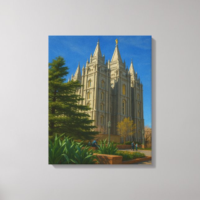 Salt Lake Temple Painting #1™ LDS Canvas Wall Art (Front)
