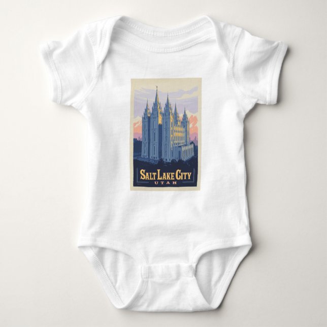 Salt Lake Temple | Salt Lake City, Utah Baby Bodysuit (Front)