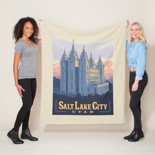 Salt Lake Temple  Salt Lake City Utah Fleece Blanket