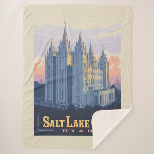 Salt Lake Temple  Salt Lake City Utah Sherpa Blanket