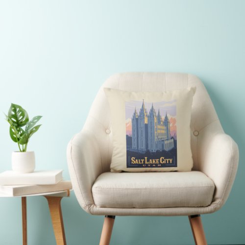 Salt Lake Temple  Salt Lake City Utah Throw Pillow