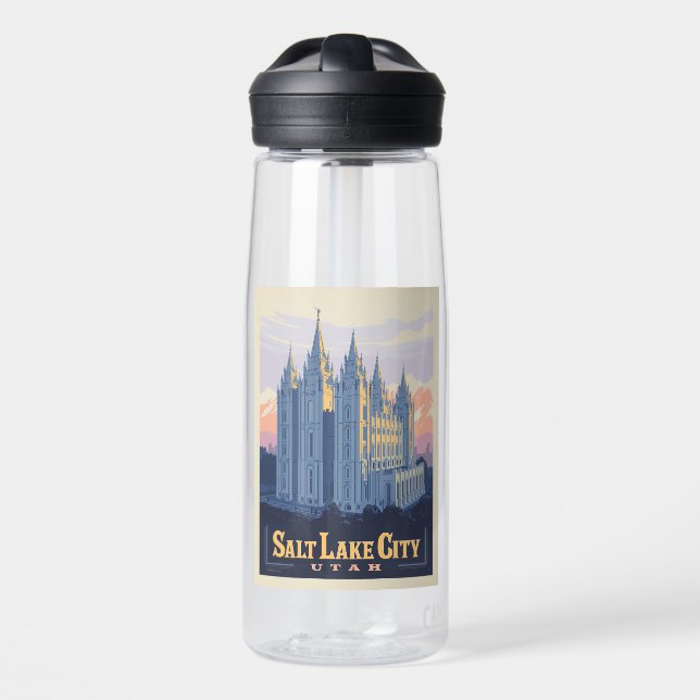 Salt Lake Temple | Salt Lake City, Utah Water Bottle (Front)