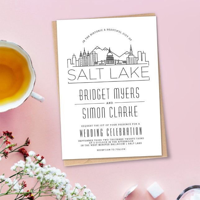 Salt Lake Wedding | Stylized Skyline Invitation (Creator Uploaded)