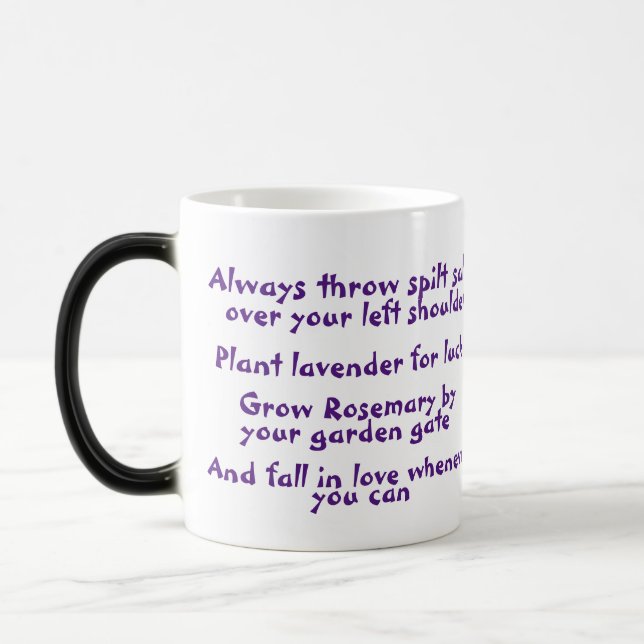 Salt, Lavender, Rosemary & Love Movie Quote Mug (Left)