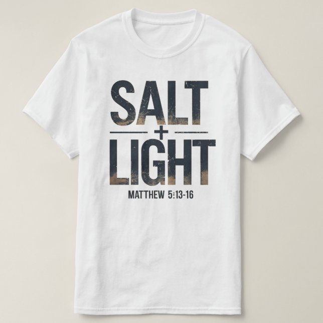 "SALT + LIGHT Christian – Matthew 5:13 T-Shirt (Design Front)