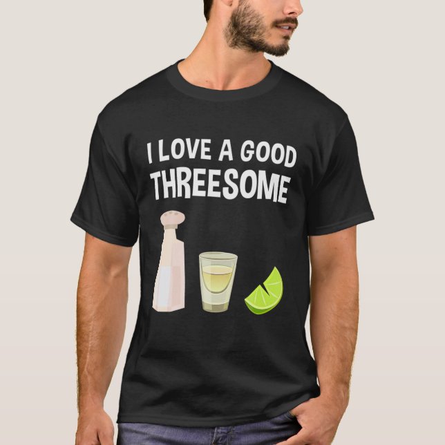 Salt Lime Tequila Threesome Bartender Bar Drink T-Shirt (Front)