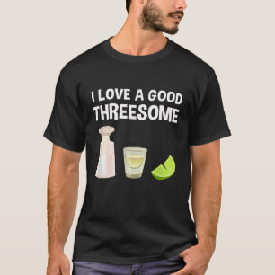 Salt Lime Tequila Threesome Bartender Bar Drink T-Shirt